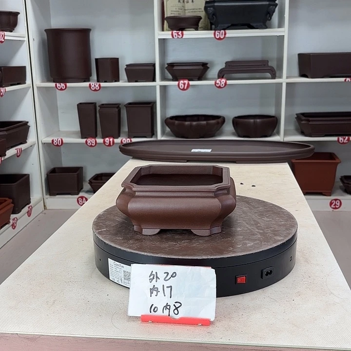 紫砂花盆切角小四方