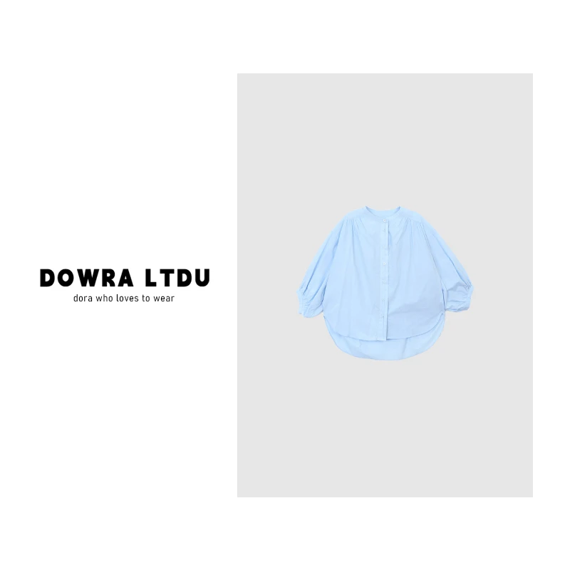 朵拉【】2024年秋季新款圆领纯色百搭衬衫潮 KBL-3006