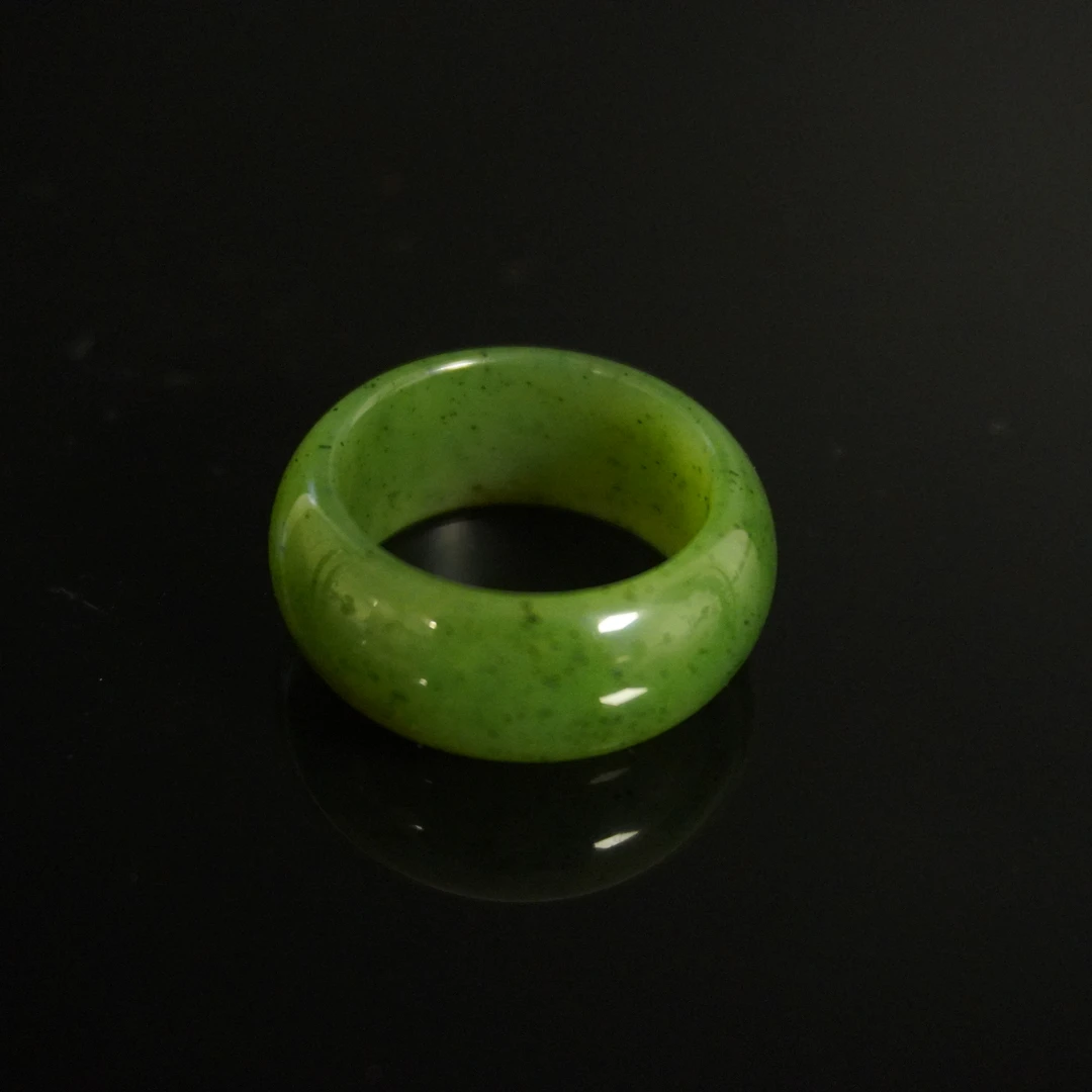 20世纪和田碧玉指环/HY020469/金玉良缘/槐荫山房