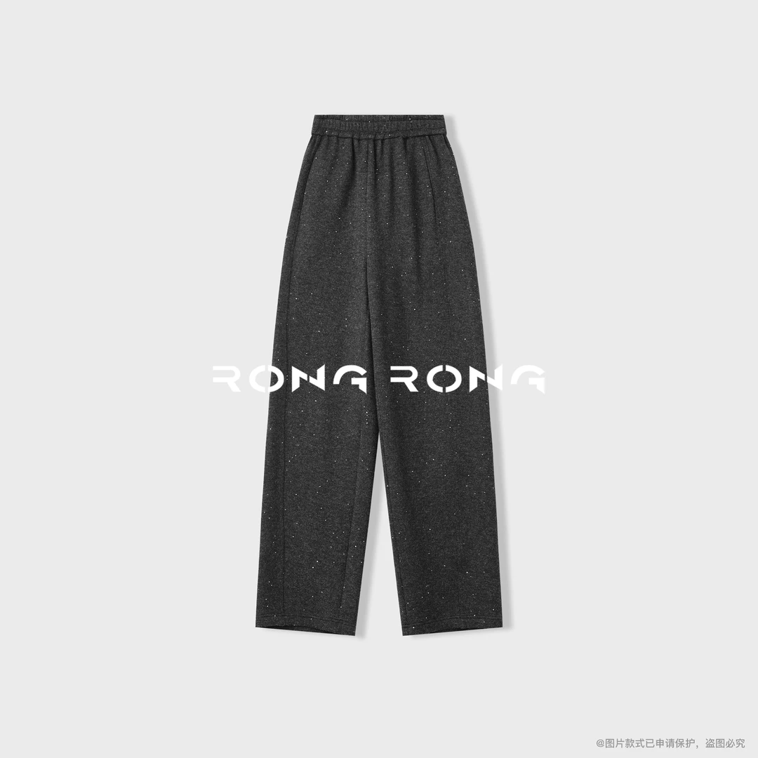 溶溶【晨灰星光】RONGRONG 羊毛混纺简约通勤显瘦休闲裤2522K605