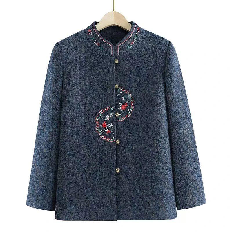 11296-奶奶秋装加棉外套中老年人妈妈春秋冬装老人上衣服【李亚】