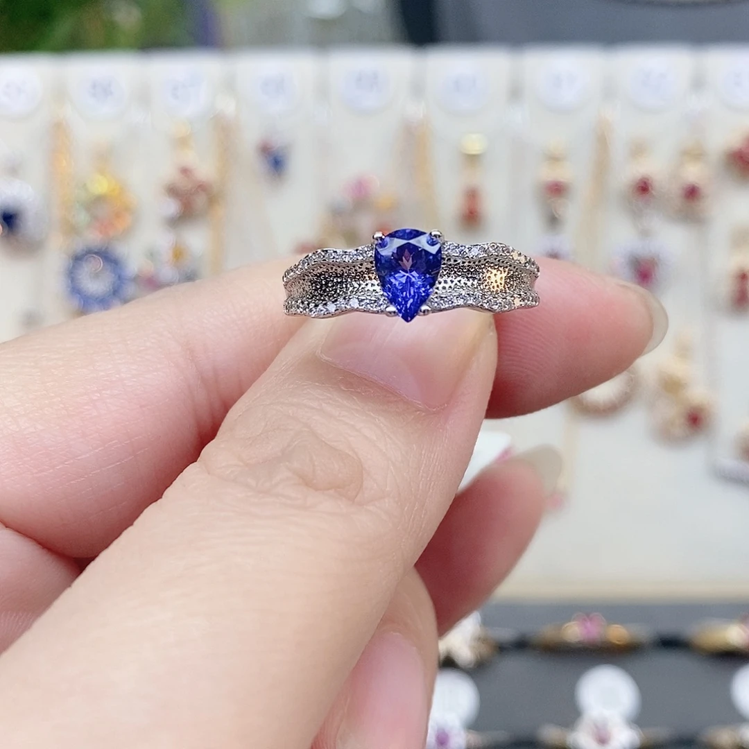 银S925镶嵌戒指坦桑石