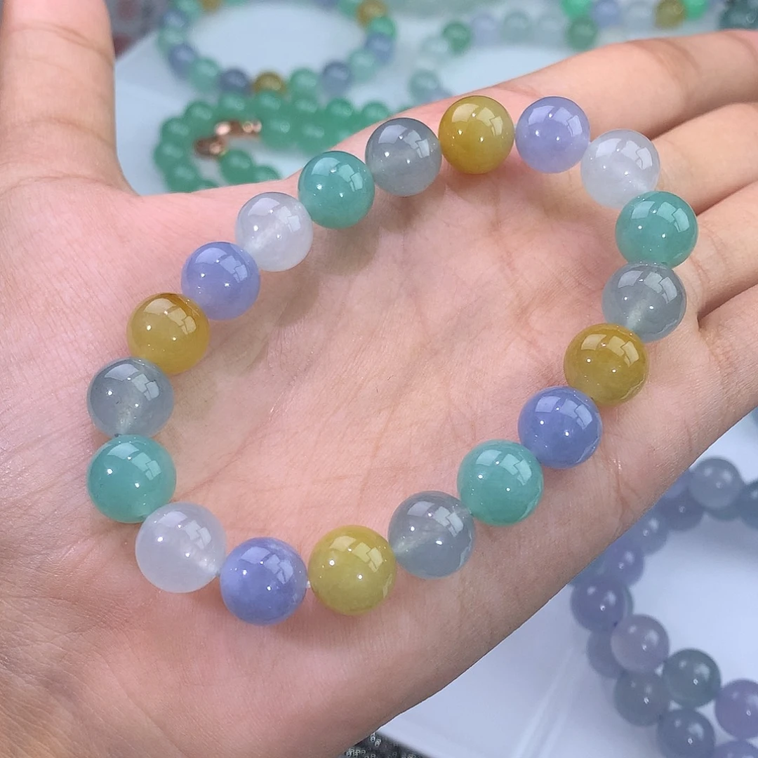 未镶嵌手链翡翠翡翠冰多宝手串