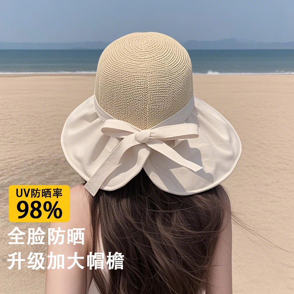 2025年骑车新款遮阳帽帽女可折叠全方位防紫外线户外防晒帽子