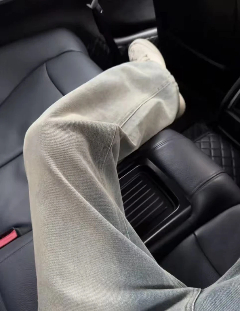 常规款简约风休闲风阔腿裤牛仔裤春秋直筒裤高腰夏季-6