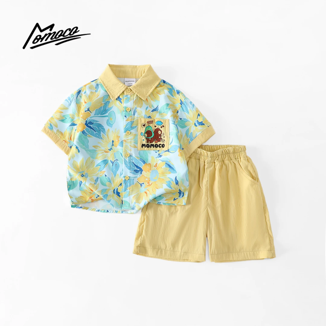 MOMOCO夏季男童休闲套装卡皮巴拉百搭套装77230580055