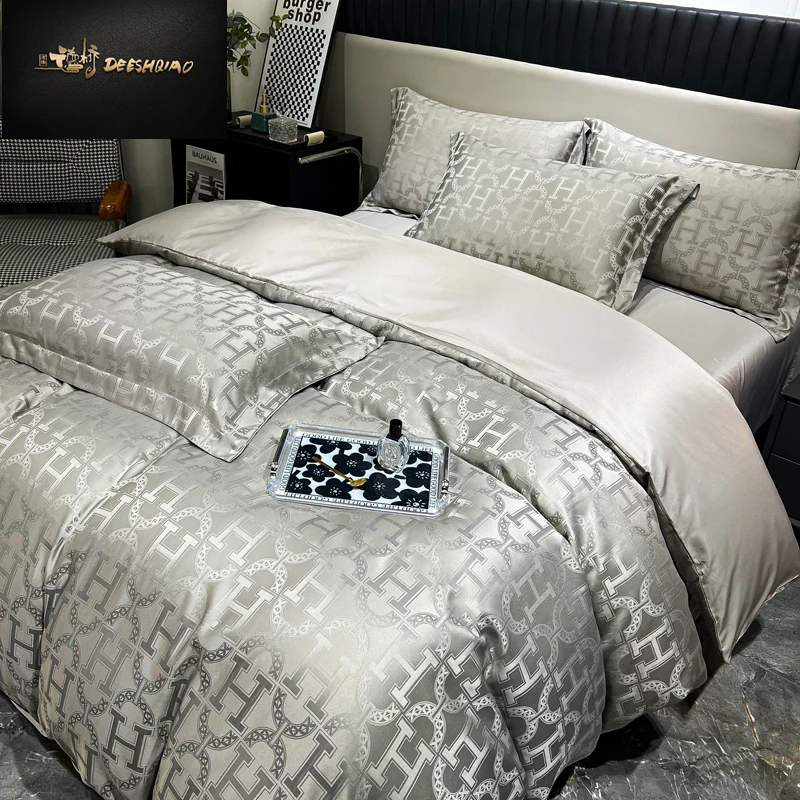 DEESHQIAO/德桥四季款哥伦比亚设计师高档贡缎提花四件套欧式