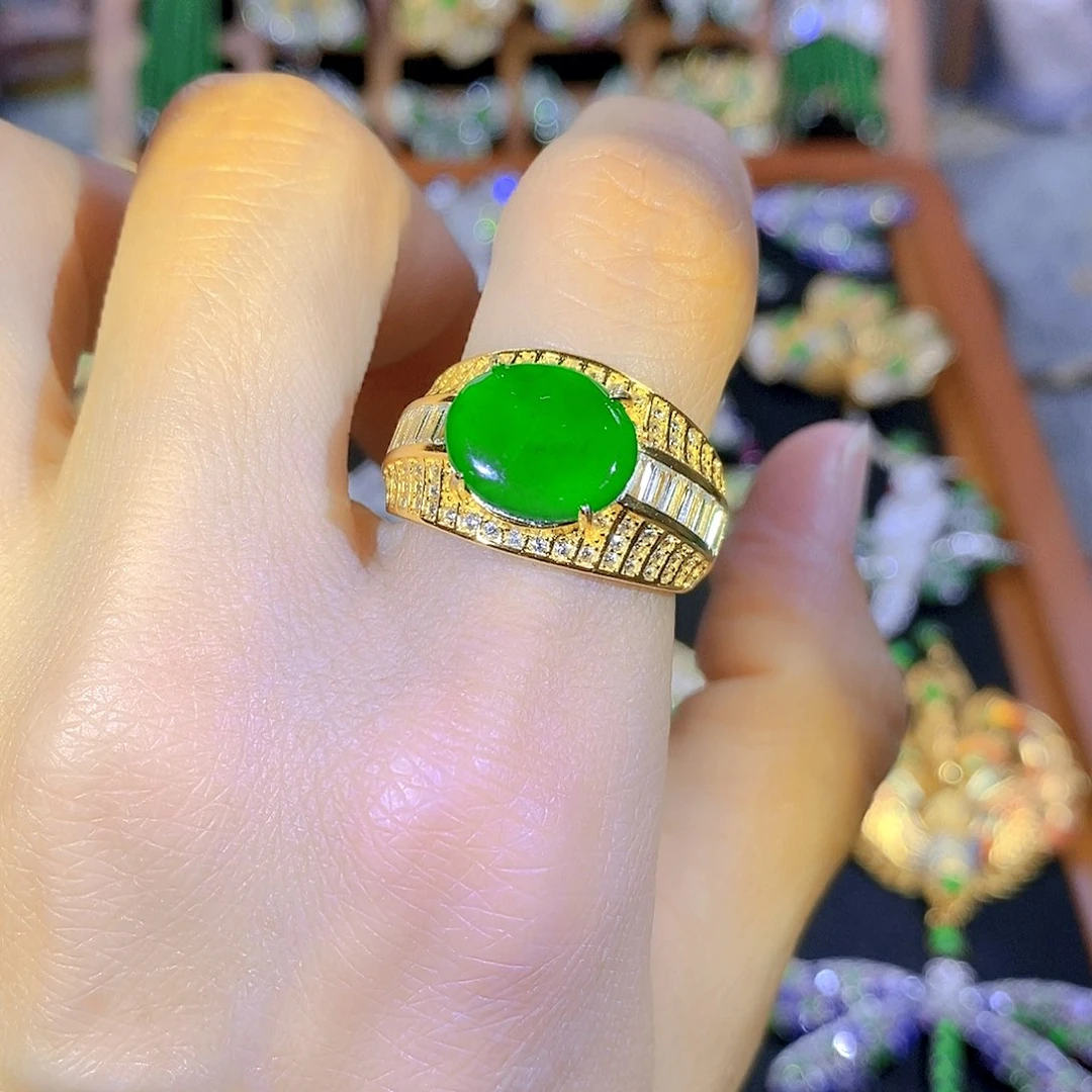 吊坠(不含链)银S925镶嵌翡翠