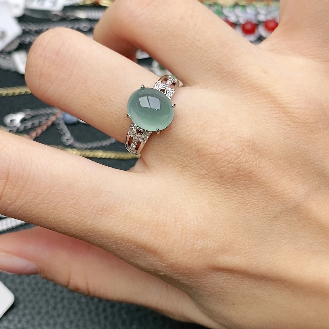 翡翠银S925镶嵌戒指