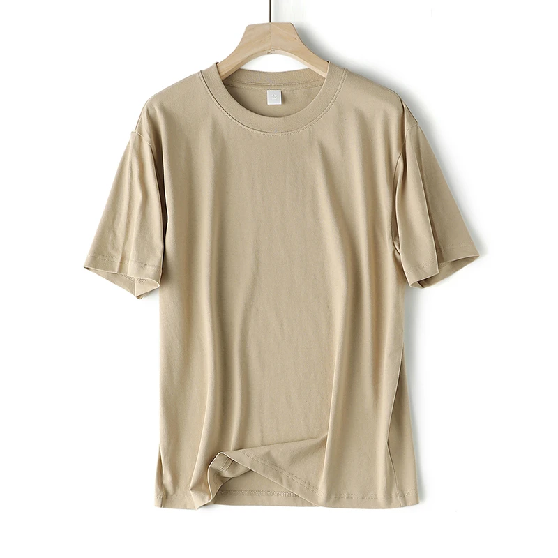 雷丹奴重磅纯棉短袖t恤男士夏季纯色圆领宽松半袖内搭打底衫上衣T