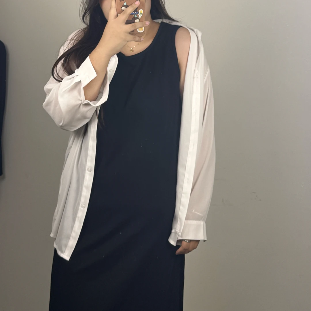 大码宽松休闲背心连衣裙