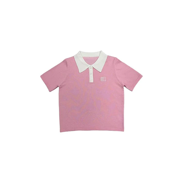 【SMVP】短袖女毛针织衫polo领针织衫学院风上衣 855