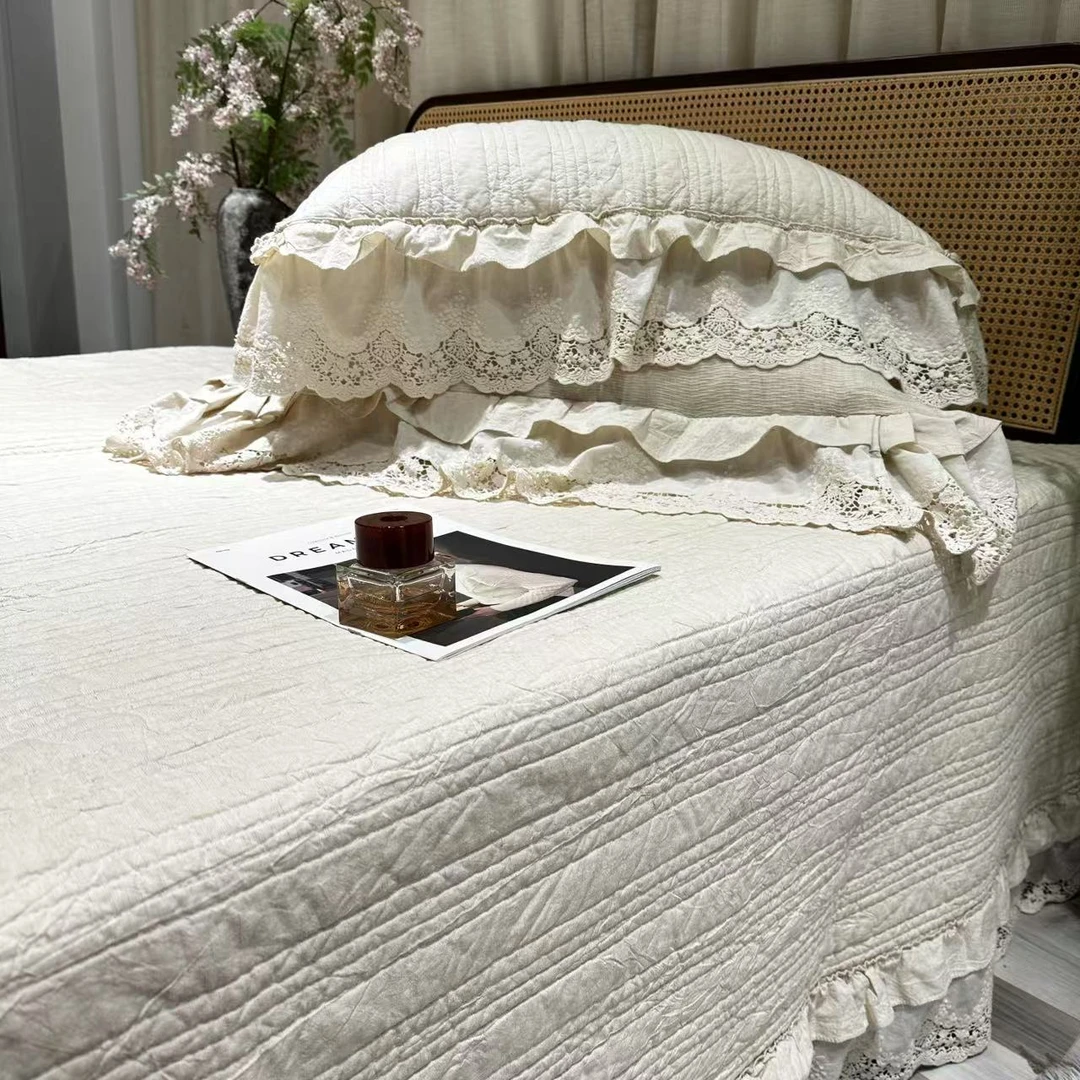 【超级红】 云之遥小号 尺寸200*220适合一米五床 棉麻床盖三件套