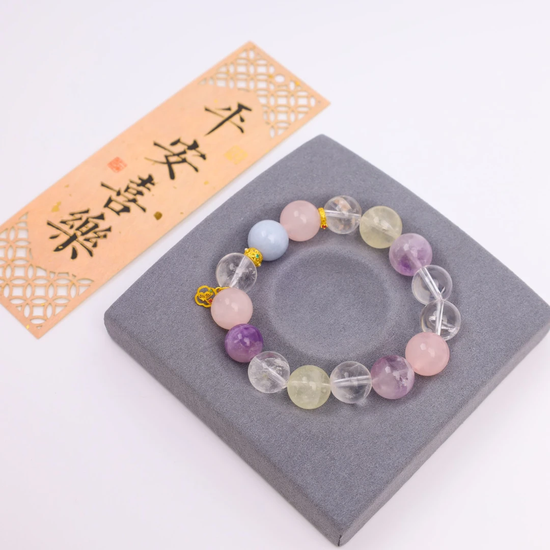 【心如珠宝甄选】淡雅 水晶多宝手串YCDH1029