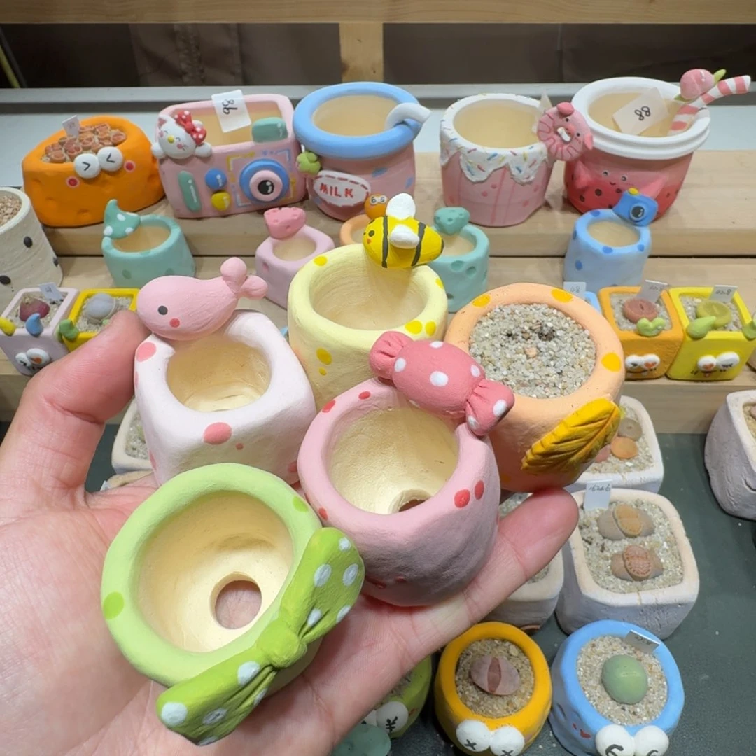 红陶采*蘑菇397花盆