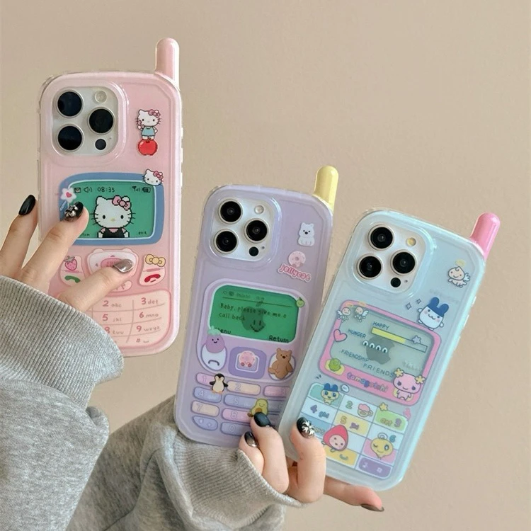 可爱Jellycat凯蒂猫大哥大适用苹果16手机壳iphone15女13日系网红