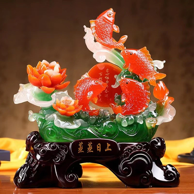 蒸蒸日上年年有余客厅玄关电视柜酒柜家居装饰品桌面摆件工艺礼品