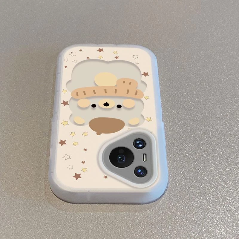 围巾小熊新款大眼TPU适用苹果16pro华为荣耀vivo小米15oppo手机壳
