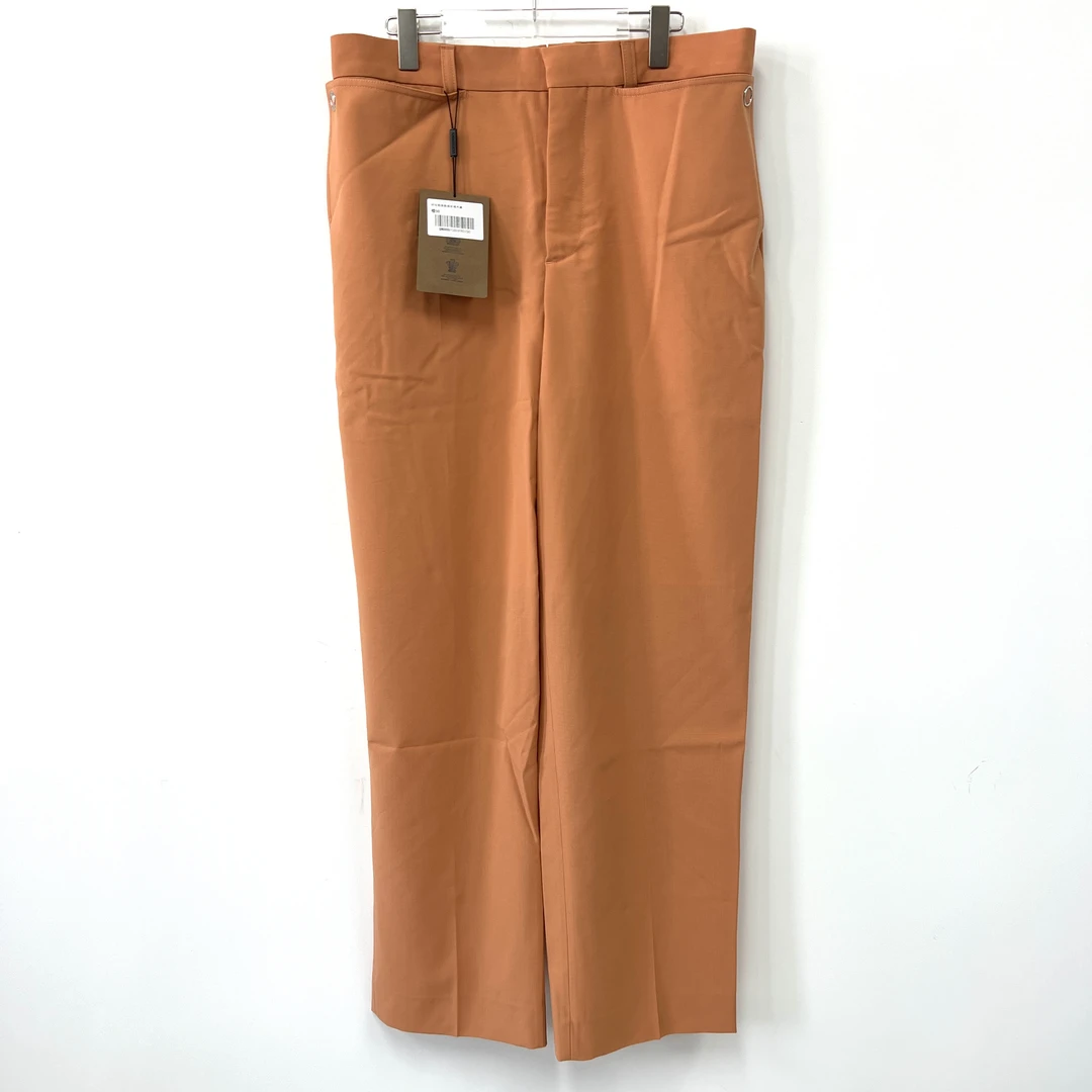 全新未使用 BURBERRY/博柏利 橙色绵羊毛直筒休闲长裤 50码/3925/