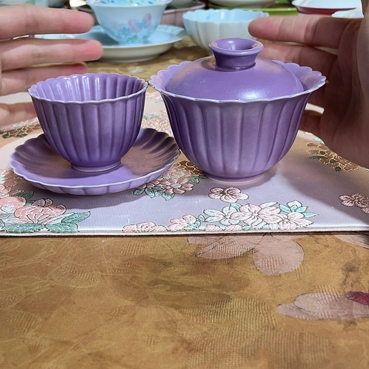 【闪购商品】紫色盖碗➕杯盏哈哈哈