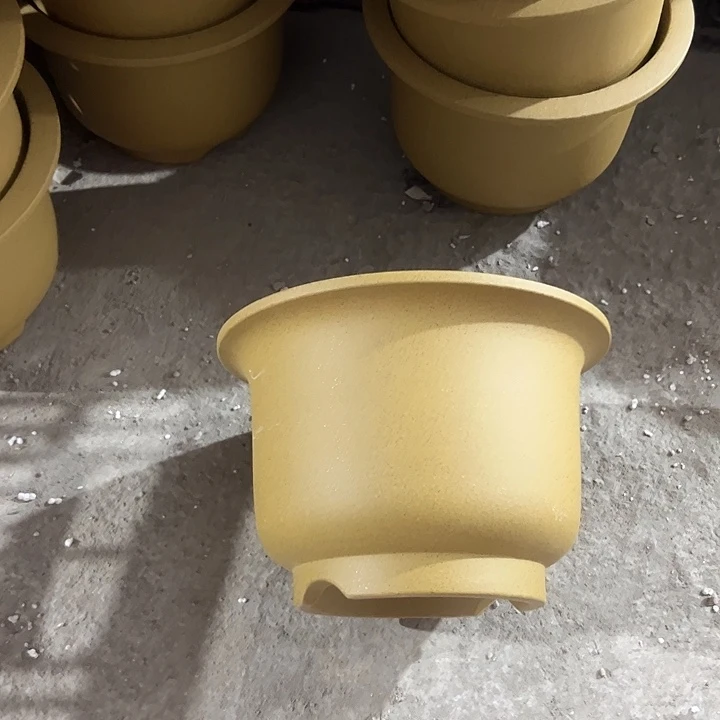 紫砂花盆微瑕仿古小号金钟带口线满天星