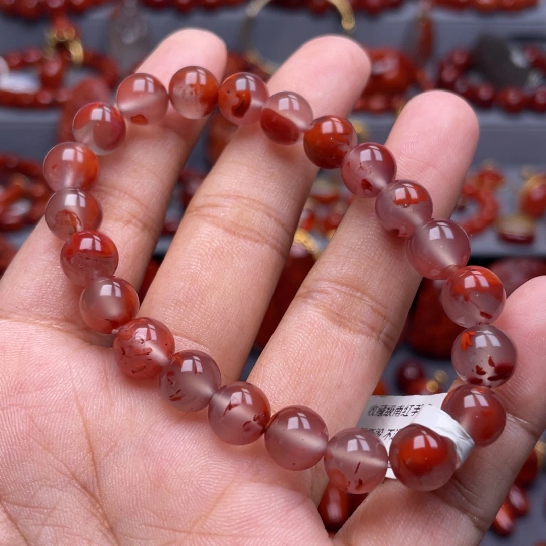 南红玛瑙未镶嵌珠宝奇石单圈8.5mm