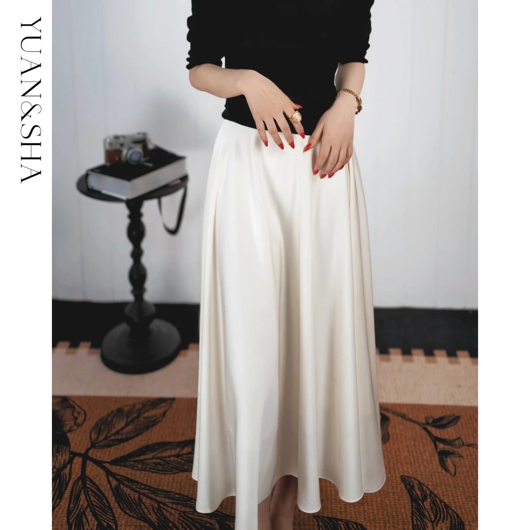 元沙【法式复古半裙】夏季赫本风中长款过膝半身伞裙轻奢气质半身裙