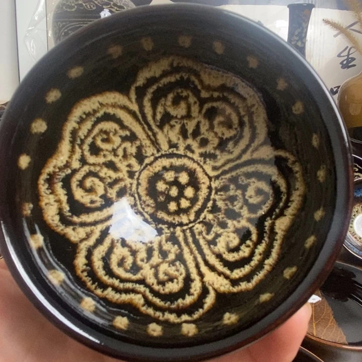 杯子杯子吉州窑手绘