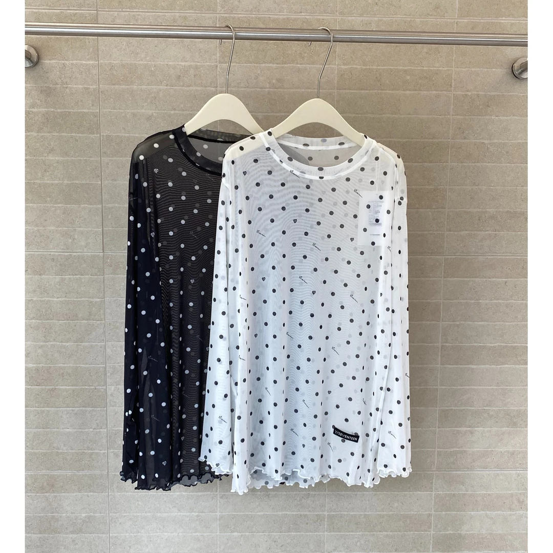 以十七 爱心波点T恤25年夏Y530132——790