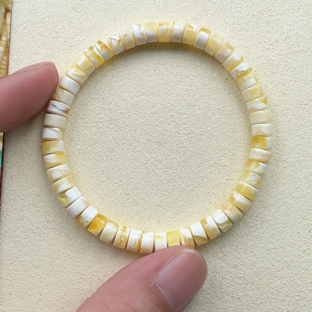 未镶嵌琥珀手链6.3mm精工药片