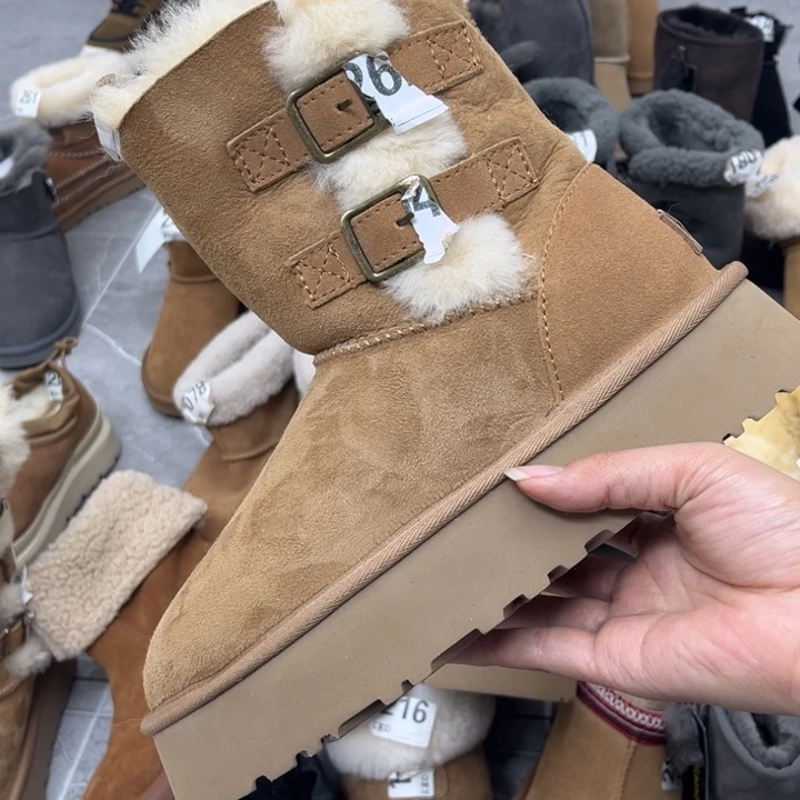 栗色两排扣厚底36