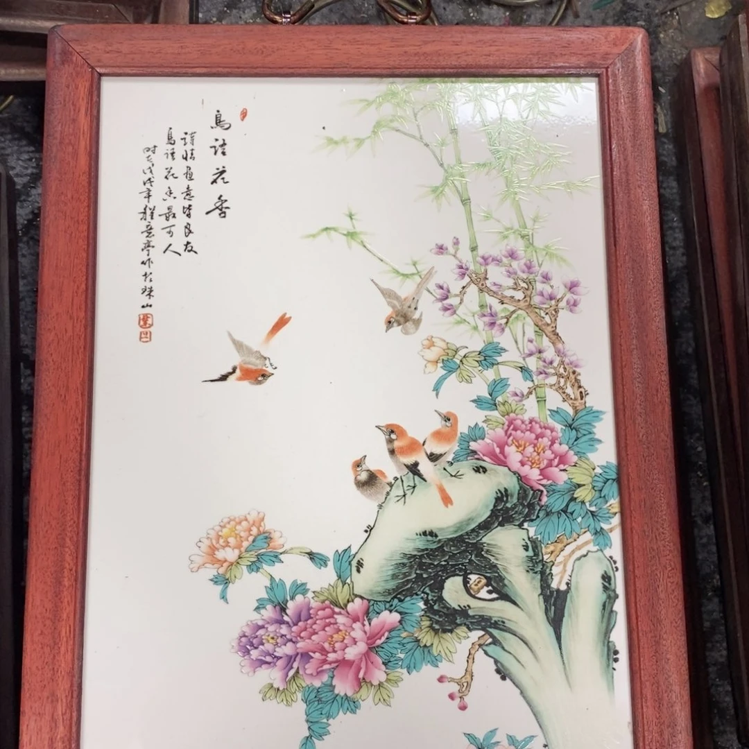 瓷片37*28*1景德镇瓷板画柴窑烧制
