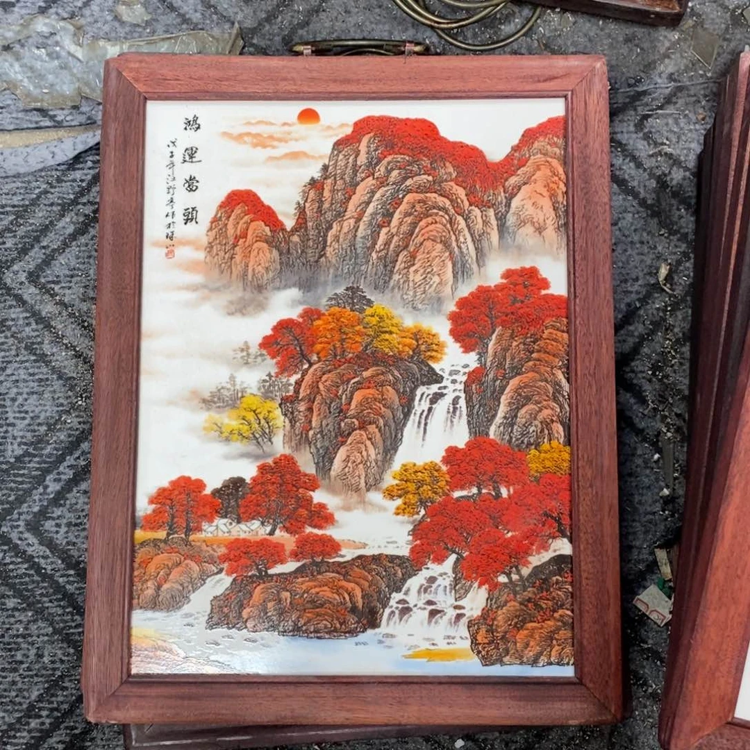 瓷片37*28 景德镇瓷板画柴窑烧制