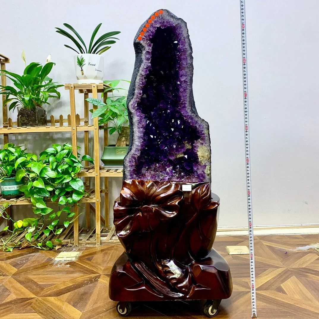 天然巴西紫水晶洞紫手工水晶摆件时尚紫色精雕乔迁送礼水晶洞精美