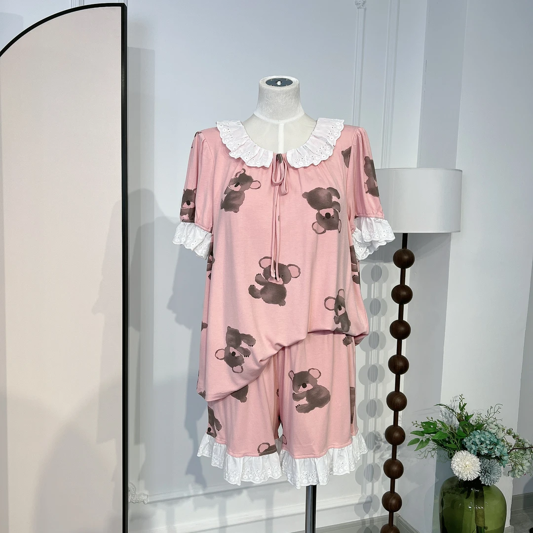 【优可丝考拉】2025高贵带胸垫女套装夏卡通时尚薄款家居服2578118