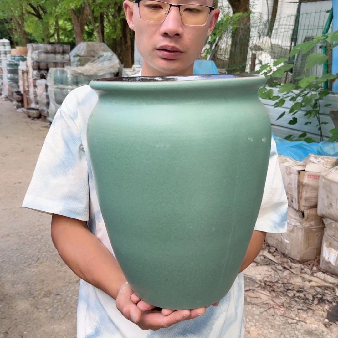 紫砂花盆口25高33（一个豆青