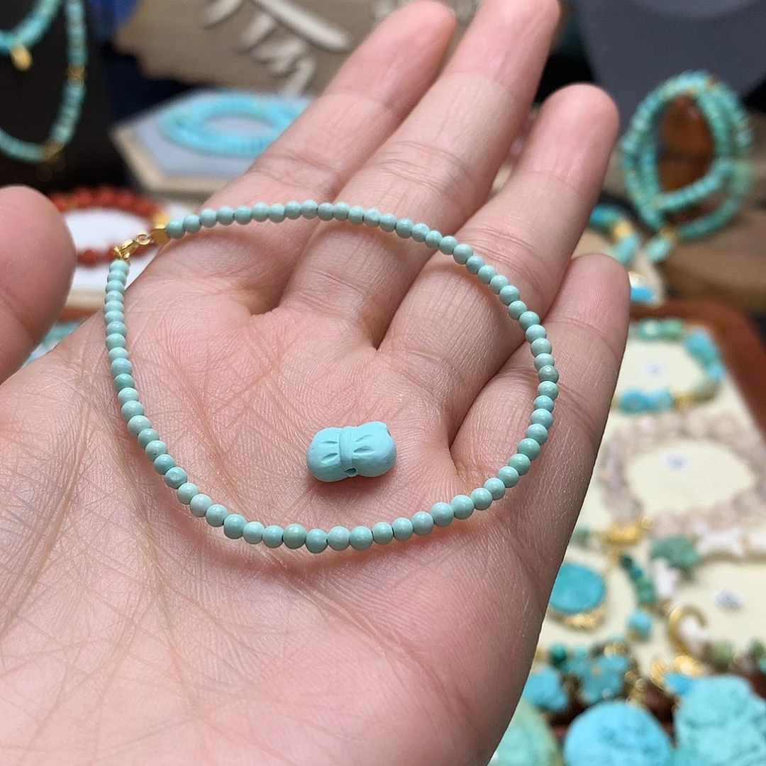 绿松石手链18K金镶嵌蜜*