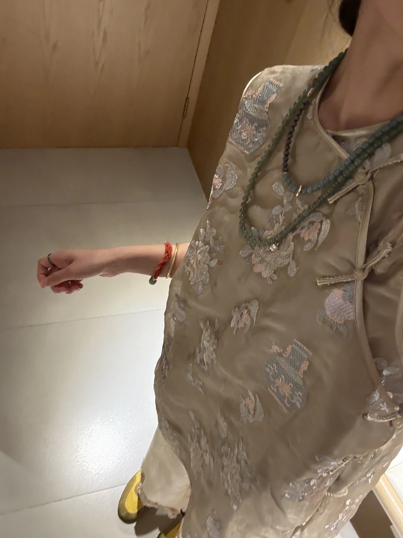 李豆儿 小众设计 新中式100%桑蚕丝刺绣斜襟上衣