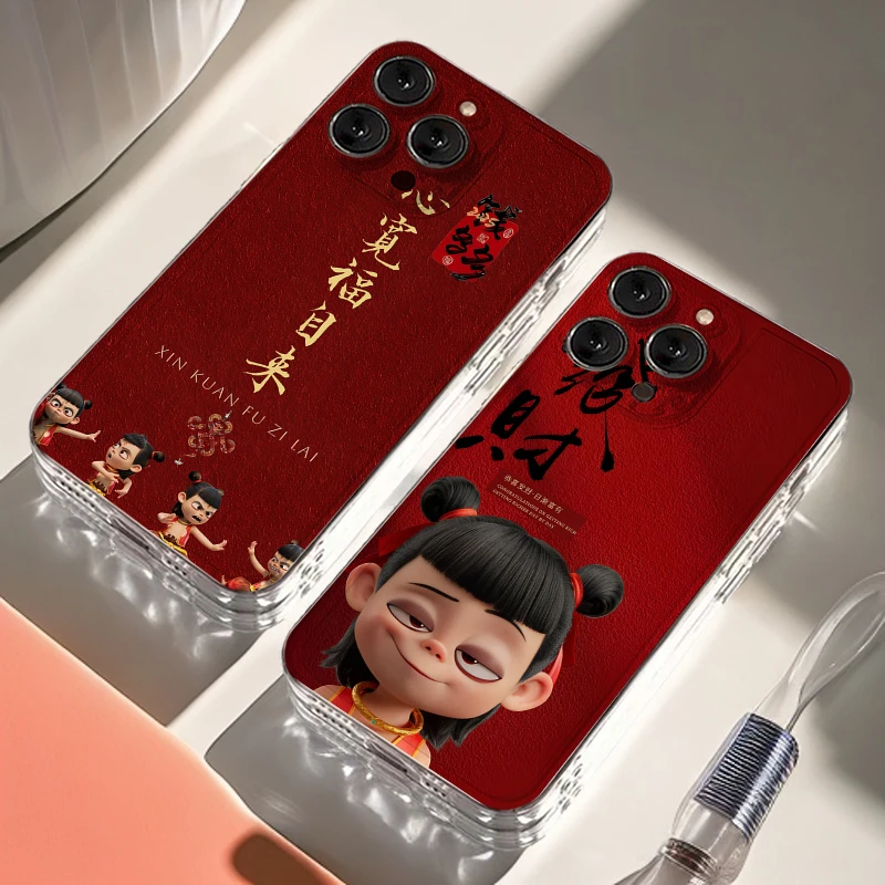 钱多多哪吒iPhone15手机壳16适用苹果14软13透明小米vivo华为动漫