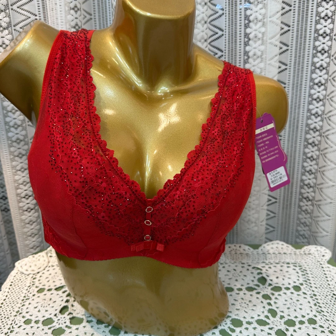 xarifa单件文胸薄款烫钻性感大胸显小舒适无钢圈妈妈款8715