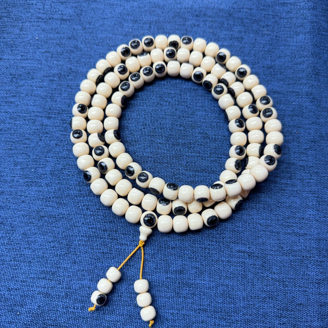 猛犸牙5A冰料蓝眼睛圆珠手串全品无暇毕业款 直播间专拍改价链接