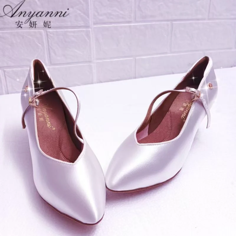 安妍妮Anyanni专业摩登比赛舞鞋女国标舞华尔兹交谊舞中高跟舒适