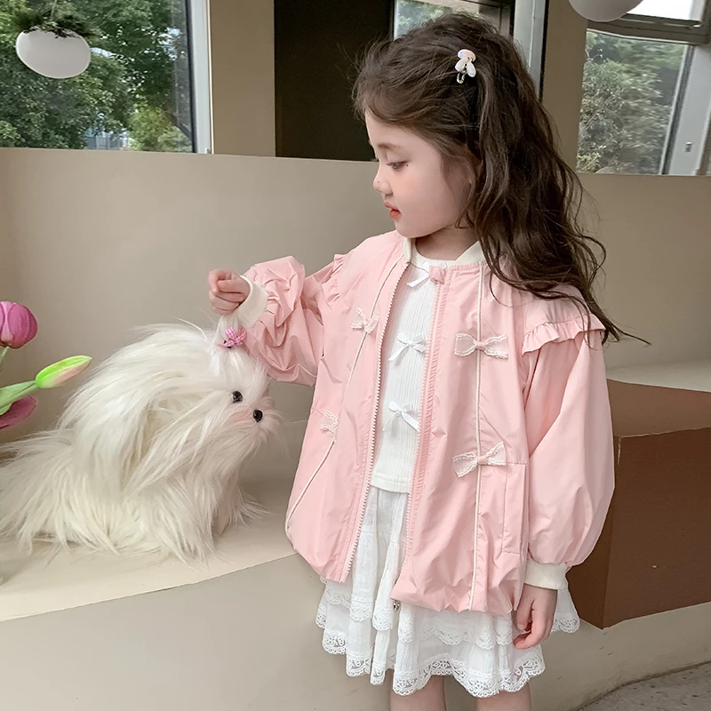 儿童春款外套2025新款小女孩时髦洋气棒球服外套女宝宝春秋款风衣