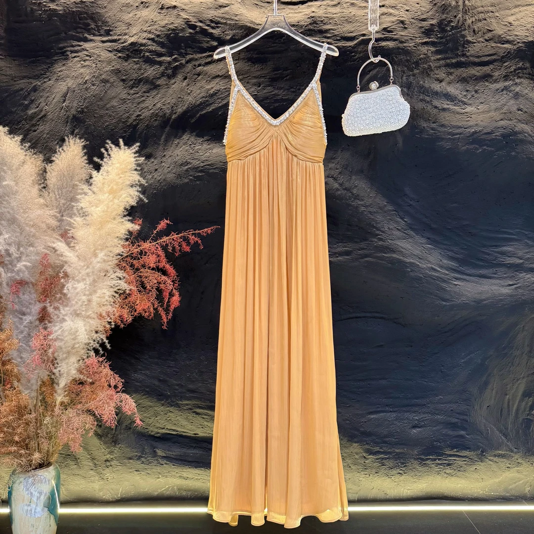 TANG-FEI胭色【落日晚霞】TF0059高级感长款夏季连衣裙