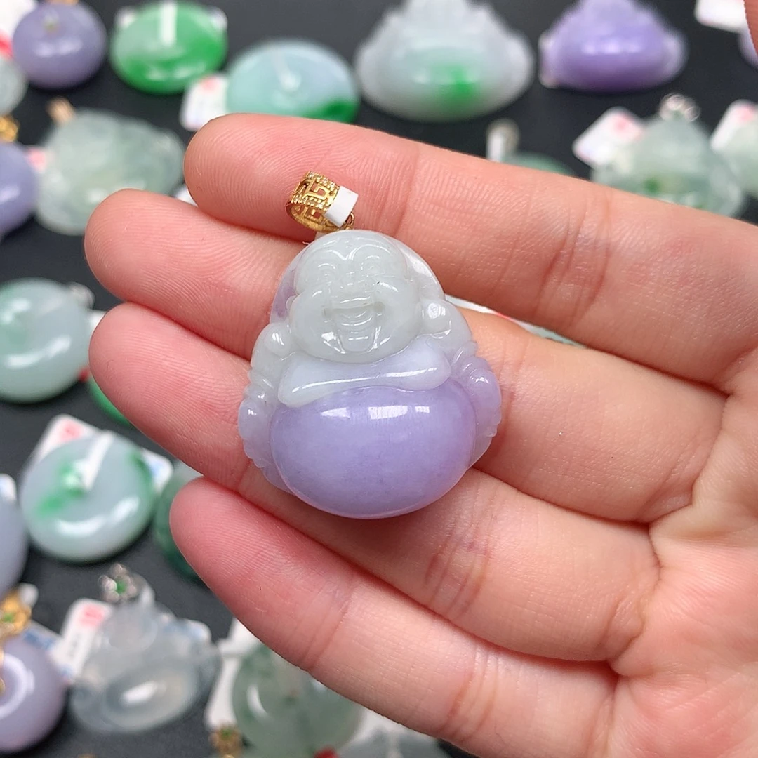 颈饰18K金镶嵌翡翠翡翠吊坠