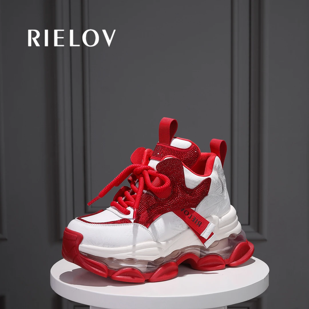 RIELOV【丽丽】增高8cm时尚潮流百搭女士休闲鞋25306