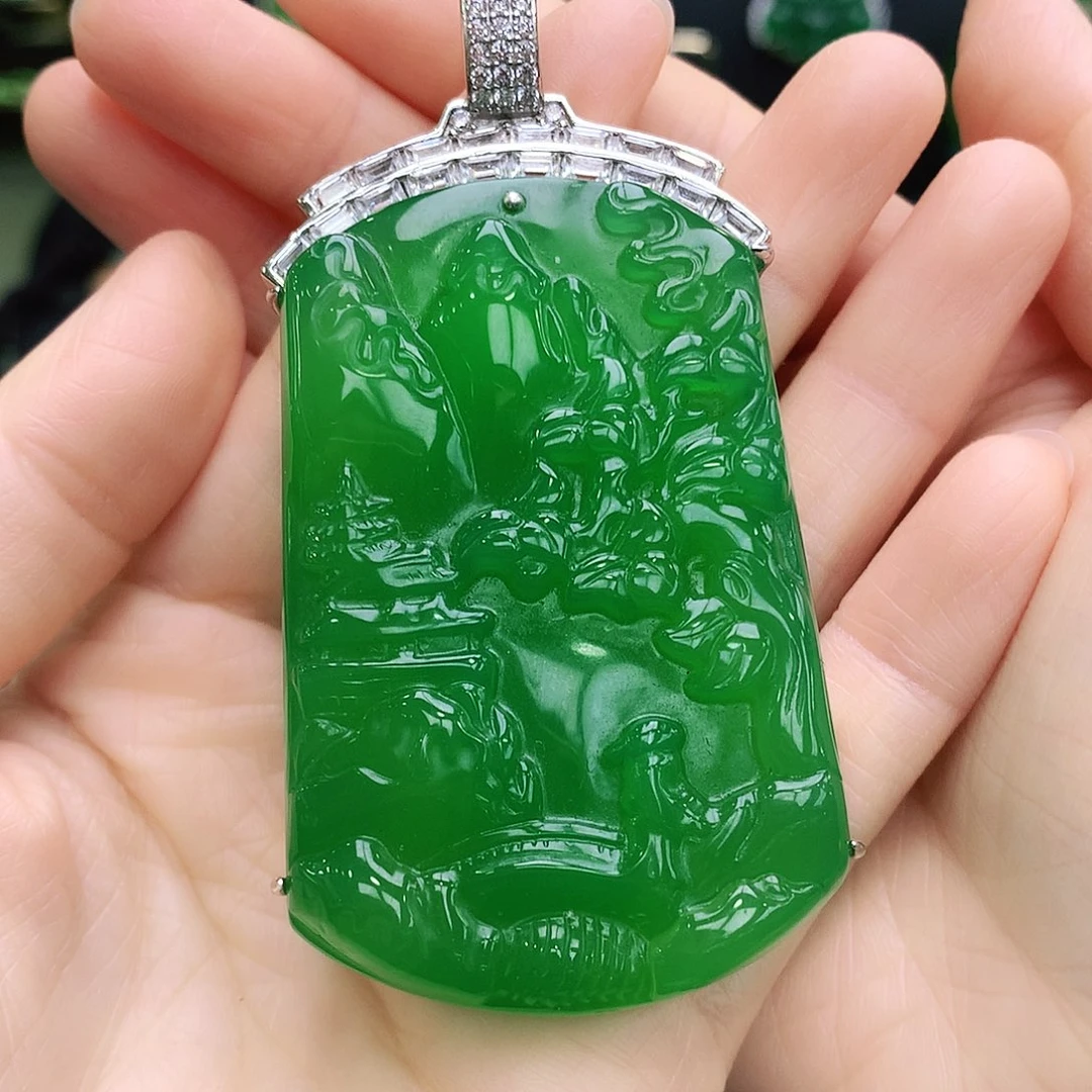 玛瑙/玉髓吊坠银S925镶嵌