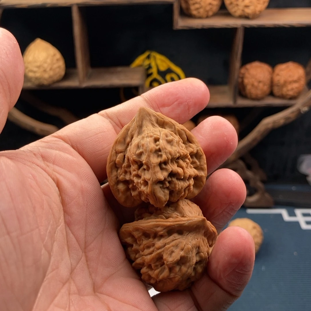 文玩核桃把件九*三36.5三角朱雀