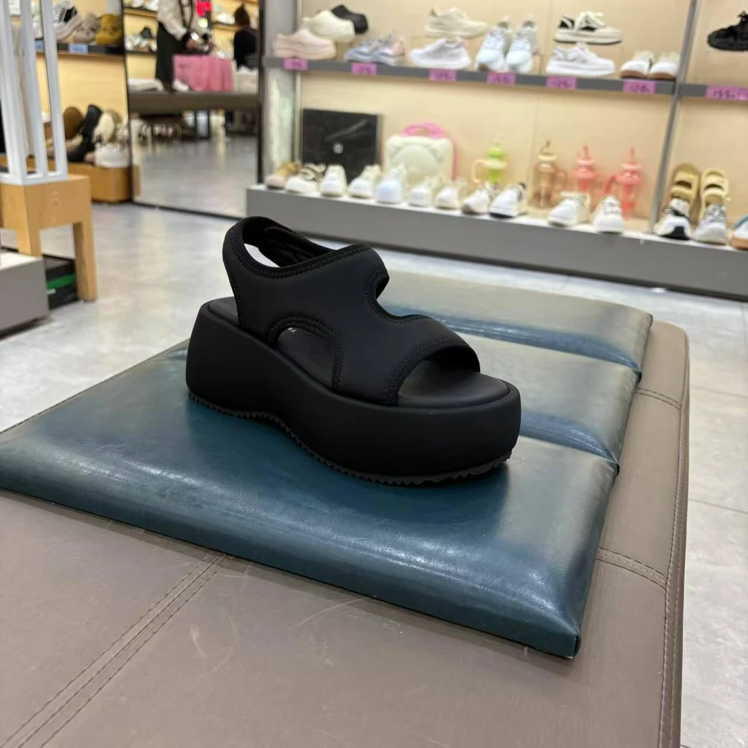 sdle_b0105夏季新款后魔术贴厚底超轻冰丝休闲沙滩凉鞋女