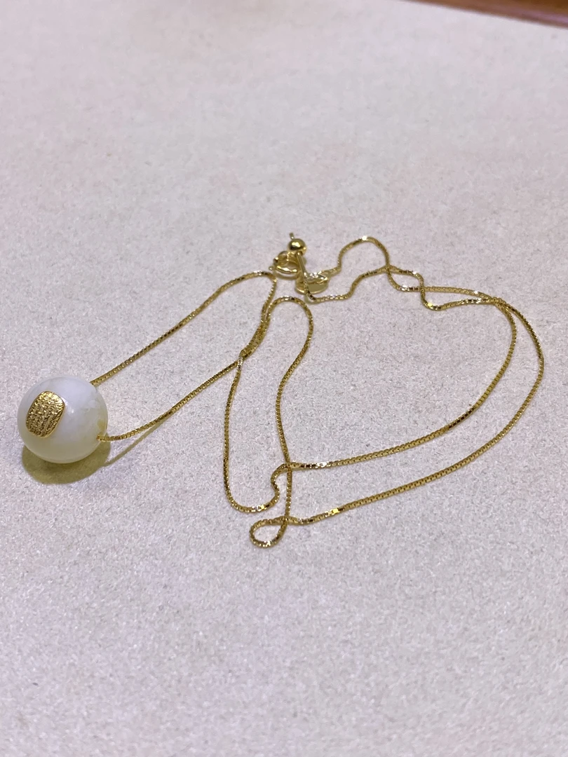 【亿轩珠宝】QD0383白蜡圆珠路路通11mm+